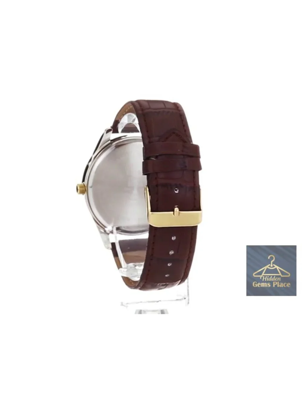Men's Analog Quartz Watch with Croc-Embossed Strap, 44mm Case